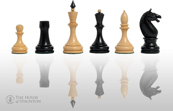 The House of Staunton - The Minsk Chess Set - Pieces Only - 3.75" King - Ebonized Boxwood