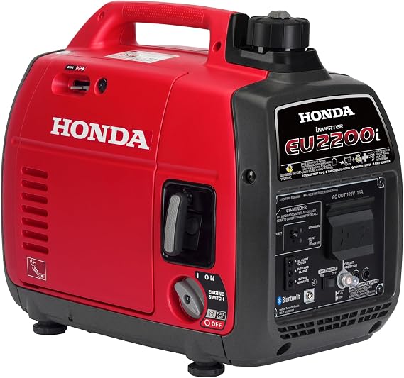 Honda EU2200i 2200 Watt Inverter Generator (EU2200ITAN) | Super Quiet 120V Gas Powered Portable Generator for Camping or Home Backup Power Supply, Up to 8.1 Hour Run Time