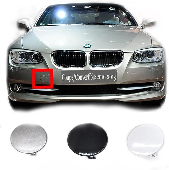 Front Tow Cover for 10-13 BMW 3 Series 2door 318d 320i 328ix 330d 335ix 2010 2011 2012 2013 E92LCI Coupe E93LCI Convertible Bumper Towing Hook Eye Cap 51117256104 (White)