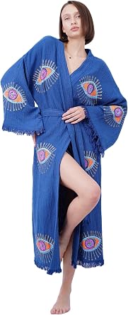 Handmade Evil Eye Boho Kimono Beachwear Festival Cover Up