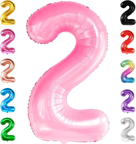 KatchOn Pink Number 2 Balloon 40 Inch 2nd Birthday Decorations for Girls | Pink 2 Balloon Number, Two Cool Birthday Party Decorations Boy, Pink Two Balloon, 2nd Birthday Decorations for Girls