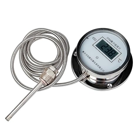 High Accuracy Digital Thermometers Threaded Probes Temperature Gauges Steel Waterproof Signals Cable for Boiler Pipeli