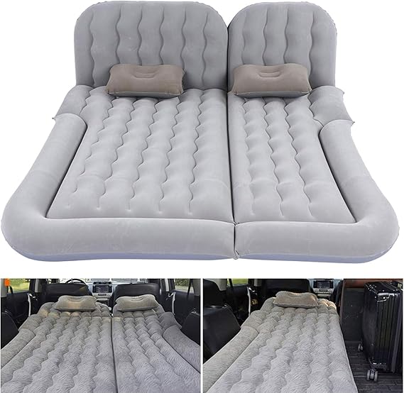 Car Air Mattress for Toyota Wigo 2014-2020 2021 2022 2023 2024 2025, Portable Car Mattress Inflatable Bed Foldable with Pillow Camping Travel Car Accessories,Grey