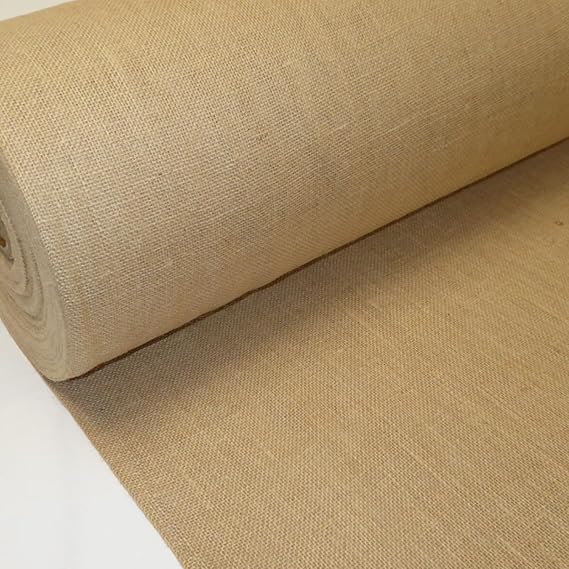 SOPHIE LAURENCE 15oz Jute Hessian Fabric - 40-inch Extra Wide/ 1 Metre Cloth Burlap Material for Upholstery, Table Runners, Weddings Décor - Natural Eco-Friendly Fiber