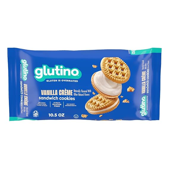 Glutino Gluten Free Vanilla Creme Flavored Sandwich Cookies, 10.5 oz.