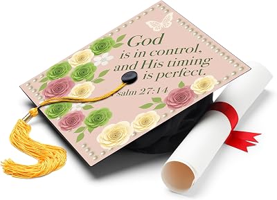 ADVANSYNC God Is in Control Graduation Cap Topper