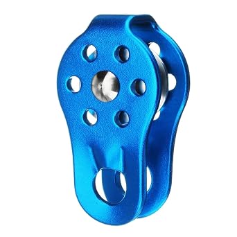 Pulley Block,26KN/2600KG Zip Line Fixed Rope Rescue Pulley Carabiner Rock Climbing Gear Equipment Single Pulley Block (Color : Blue)(Blue)