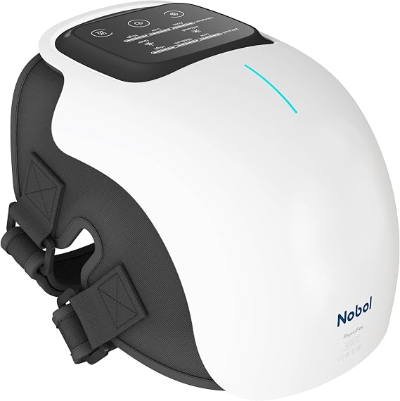Nobol PhysioFlex ® Cordless Knee Massager for Adults – Portable Heated Knee Support with Adjustable Compression and Vibration Modes for Recovery and Circulation