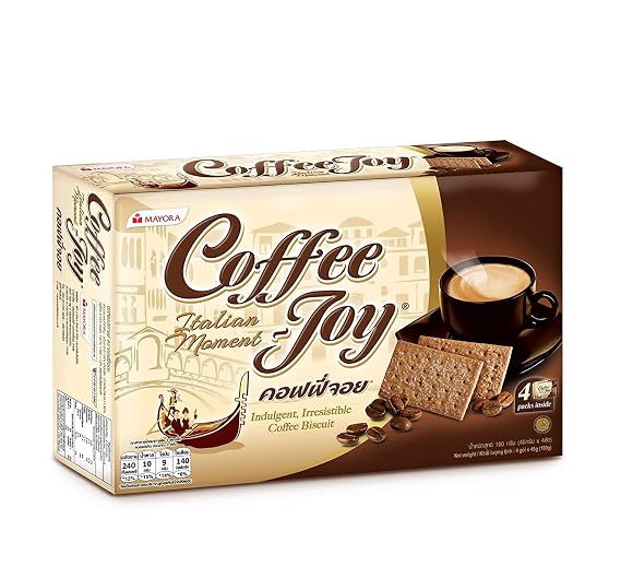 Mayora Coffee Joy Coffee Biscuit Cookies - 180g/Box (Pack of 2)