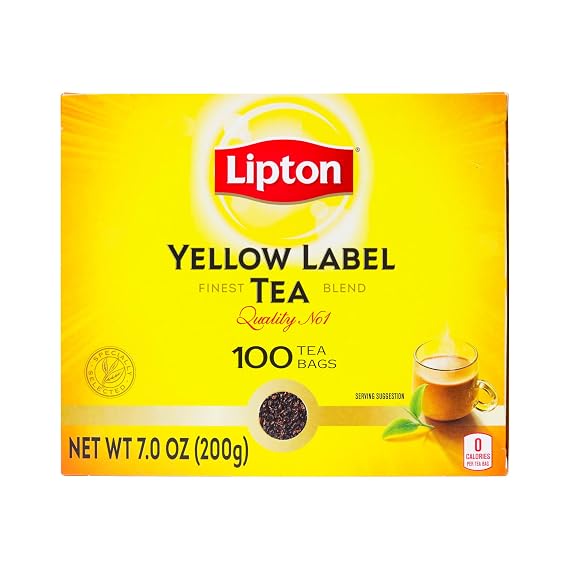Lipton Yellow Label International Blend | Lipton Tea Bags| Black Tea |Premium Quality | 200 Grams (Pack of 1)