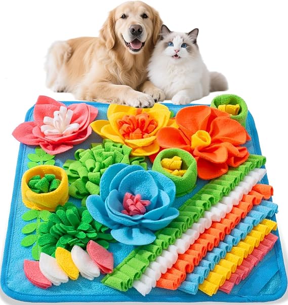 AMIR Snuffle Mat for Dogs, Sniff Mat for Dogs, Dog Snuffle Mat for Slow Feeding, Encourages Natural Foraging Skills, Slow Eating, Help Stress Relief and Training, Large Snuffle Mat, 20 inch
