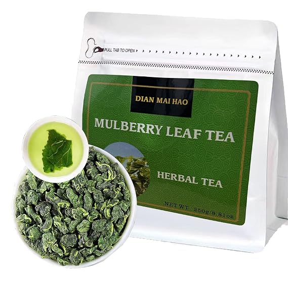 8.81oz/250gMulberry Leaves Tea Premium Natural Mulberry Leaf Tea Sun-Dried Mulberry Loose Leaves Sang Ye Healthy Herbal Tea Sugar Free Caffeine Free No Additives