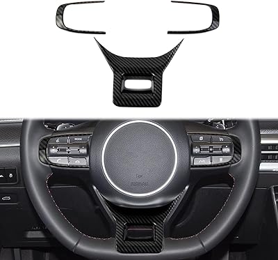 Korlot Carbon Fiber Style Interior Steering Wheel Cover Trim Accessories for KIA K5 GT GT-Line 2021-2026