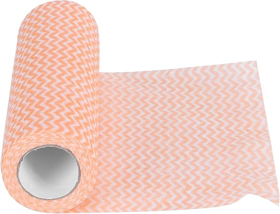 Cleaning Cloths Wipe Roll, Dish Cloth Dish Towels, Reusable NonWoven Fabric Kitchen Cleaning Wipe, Cleaning Washcloth for Home, Kitchen Use(Orange)