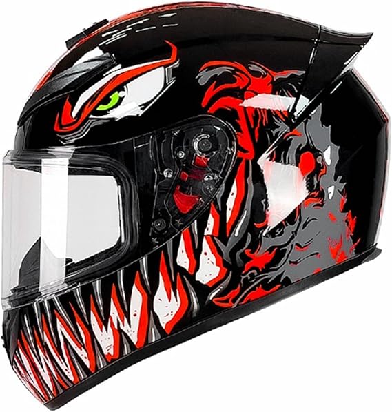 Full Face Motorcycle Helmet Fast Street Helmet Unisex Adult Cool Rider Equipment Four Seasons New ECE Approved Motorbike Helmets Electric Scooter M,L=57-58CM