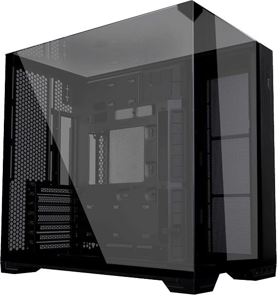Lian Li O11 Vision Compact ATX Mid-Tower Gaming PC Case - Aluminium & Tempered Glass Black PC Case