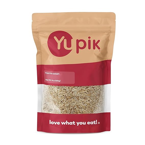 Yupik Toasted Kataifi 16 oz (1 lb), Kosher, Finely Shredded Fillo Dough, Crispy & Crunchy, Ready-to-Use, Ideal for Kanafeh, Baklava, Crispy Topping & Dubai Chocolate Bar Filling