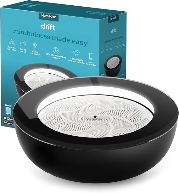 Homedics Drift Sandscape, Perpetual Motion Machine, 16 Inch (Medium), Black