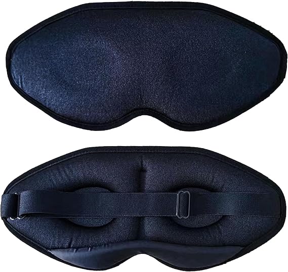 Sleeping Eye Mask for Men & Women - 100% Light Blocking 3D Contoured Cup Mask, Blindfold Lash Extensions for Side Sleeper | Breathable Eye Cover for Traveling, Yoga & Every Nap (Black)