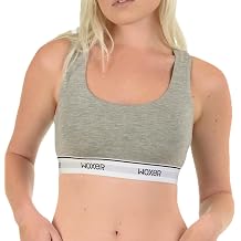 Woxer Boss Bralette for Women Wireless, Seamless, Comfortable Racerback Soft Modal Workout & Sports Bra, Lounge, Yoga & Sleep Bralette, Everyday Wireless Bra, Heather Grey M