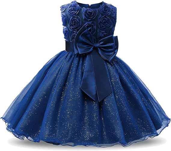 NNJXD Girl Sleeveless Lace 3D Flower Tutu Holiday Princess Dresses
