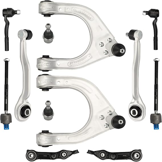 Front Suspension Kit Upper Lower Control Arm Ball Joint Tie Rod End Link Fits for Mercedes-Benz CLS500 CLS55 AMG CLS63 E320 E500 E55 AMG E550 E63 2003 04 05 06 07 08 09, 2113308907 2113309007