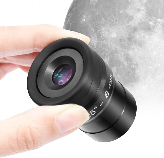 Astromania Telescope Eyepiece Premium Flat Field Eyepieces 8mm 1.25 Inch | Multi-Coating & Crystal-Clear Image,Wide 65 Degree Field View,Adjustable Twist-Up Eyecups,Large Lenses with Good Eye Relief
