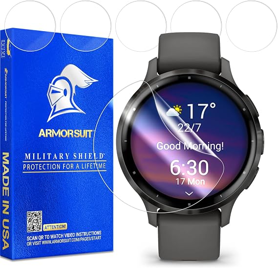 ArmorSuit 6 Pack for Garmin Venu 3S (41mm) Screen Protector MilitaryShield HD Clear TPU Film - Made in USA