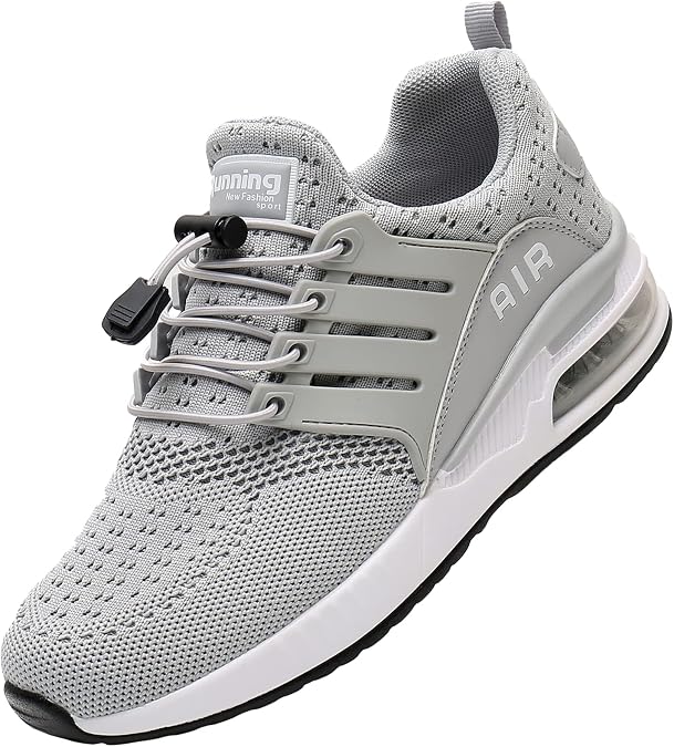 Men Running Shoes Lightweight Breathable Fashion Sneakers Air Mens Walking Shoes Tennis Jogging Gym Travel Outdoor Sports Shoes Grey 11