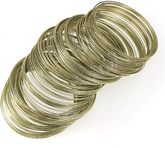 Jewelry Wire 100 Loop Memory Steel Wire Beading Wire for Jewelry Making Wrapping Stones Necklaces and DIY Cable Wire Bracelet, Antique Bronze