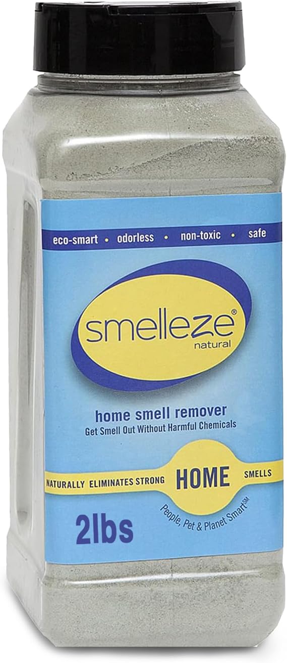 SMELLEZE Natural House Odor Eliminator & Deodorizer Powder - 2 lb. Bottle | Natural Odor Eliminator for Home, Deodorizes Furniture, Drawers, Cabinets, Sofas, Mattresses, Carpets, Floors & more