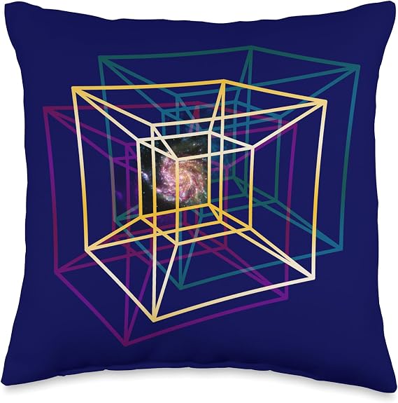 Tesseract: Lost in the Hypercube Throw Pillow