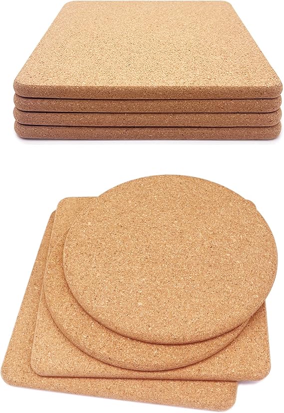 8 Pcs High Density Thick Cork Trivets for Hot Dishes