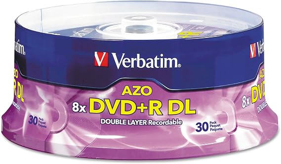 VER96542 - Verbatim DVD+R DL 8.5GB 8X with Branded Surface - 30pk Spindle