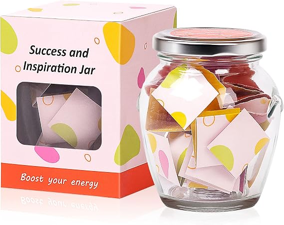 Success and Inspiration Jar, Positive and Motivated Quotes Jar, Gifts for Friends Female, Birthday Gifts for Friends Female - Going Away, Employee Appreciation, Thinking of You Gift for Friends, Women