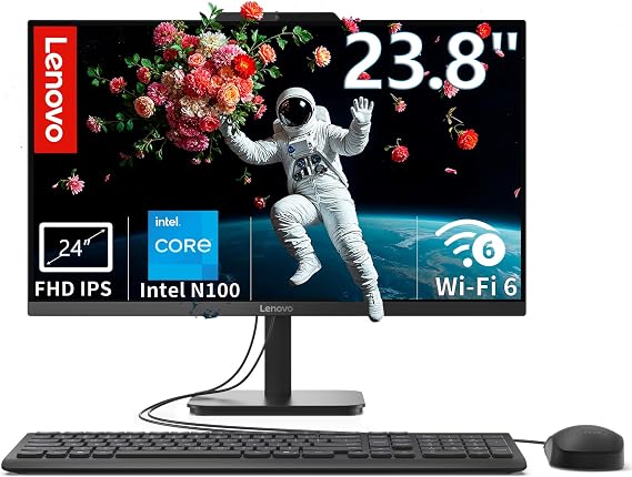 Lenovo IdeaCentre 24 23.8" N100 16GB 512GB SSD All-in-One Desktop Computer