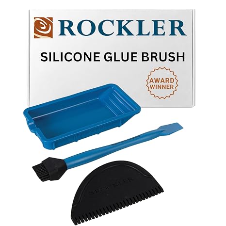 Rockler Silicone Glue Applicator Kit (3 Piece) - Glue Applicator Set Includes Glue Brush, Glue Tray, Glue Spreader Rinse Woodworking Glue Applicator Kit w/Water - Not Safe for Food Use