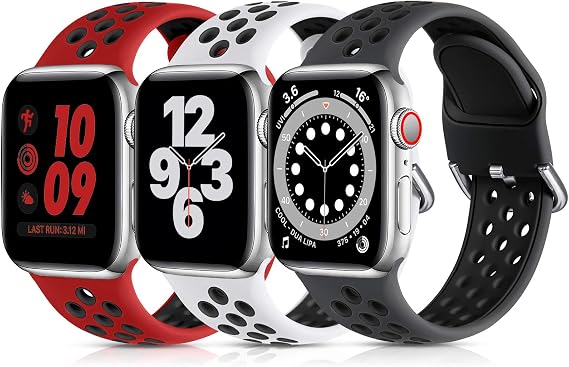 Lerobo 3 Pack Compatible with Apple Watch Band 40mm 38mm 41mm 42mm, Soft Silicone Breathable Replacement Sport Band for iWatch Bands SE 3 SE Gen 2 Series 11 10 9 8 7 6 5 4 3 2 1 Women Men
