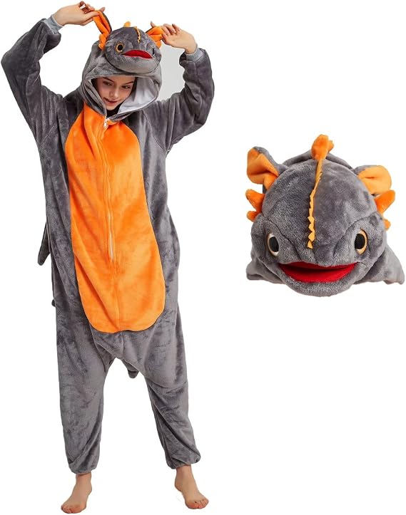 Black Pajamas Animal Flannel Costume Winter Plush Onesie for family Woman Adult 2
