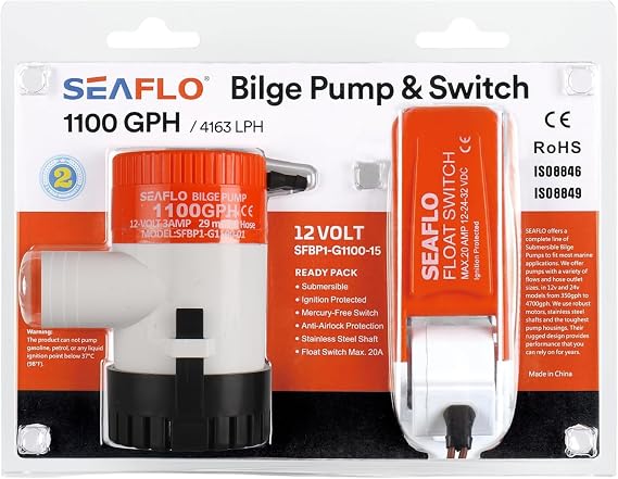 SEAFLO 01-Series 1100 GPH Bilge Pump with Float Switch