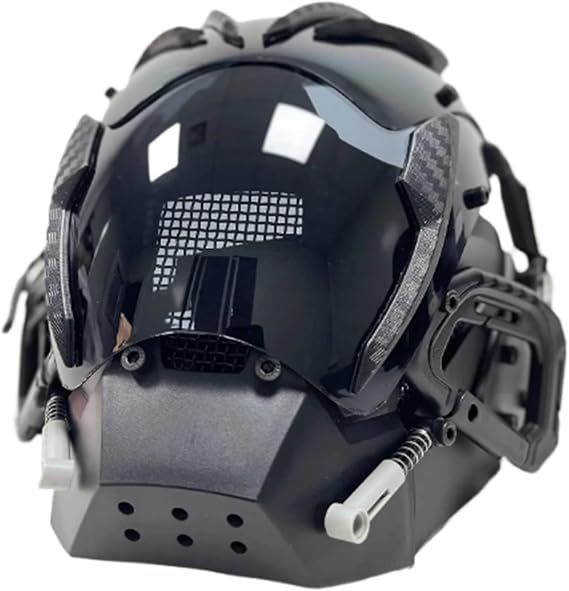 Cyber Mask LED Light Cyber Helmet Techwear Futuristic Mask Gothic Halloween for Men Cosplay Halloween Costume Accessories