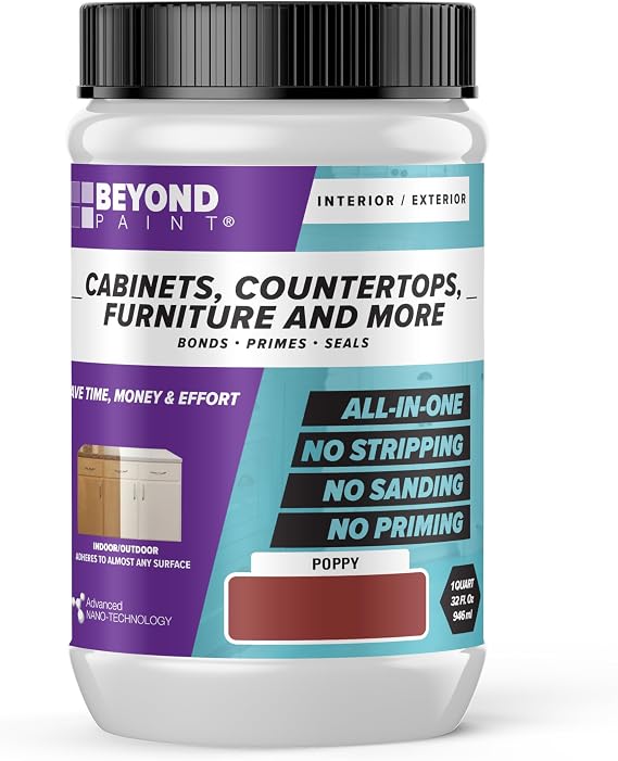 BEYOND PAINT - Furniture, Cabinets and More All-in-One Refinishing Paint Quart- Color:Poppy