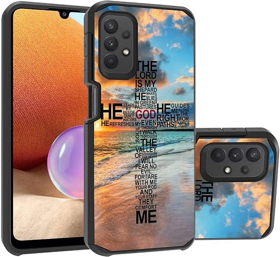 Galaxy A23 Case, 2 in 1 Hybrid Hard PC & Soft Silicone Heavy Duty Dual Layer Shockproof Full-Body Protective Case for Samsung Galaxy A23 4G/5G - God Jesus Christian Cross