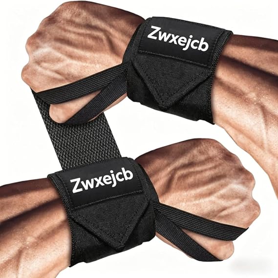 Weightlifting Wrist Wraps - Heavy-Duty Support for Gym, Bench Press, and Pushups, Premium Polyester & Nylon Wrist Straps for Maximum Stability and Comfort During Strength Training - 1 Pair, Unisex for Men & Women