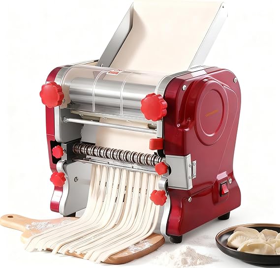 Commercial Pasta Maker 550W Electric Dough Sheeter Noodle Roller with 3/9mm Blades, Adjustable 0.3-5mm Thickness, for Pasta, Dumplings Restaurant & Home Use