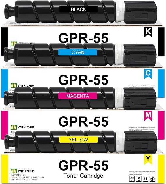 High Yield GPR-55 GPR55 Toner Cartridge (4-Pack) Replacement