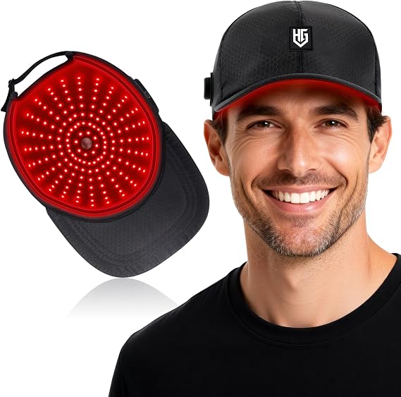 Laser Diodes Cap for Hair: Cordless Light Therapy Hat, Adjustable Size, Portable Irradiation Aesthetic Device for Men & Women at Home or Traveling (Black)
