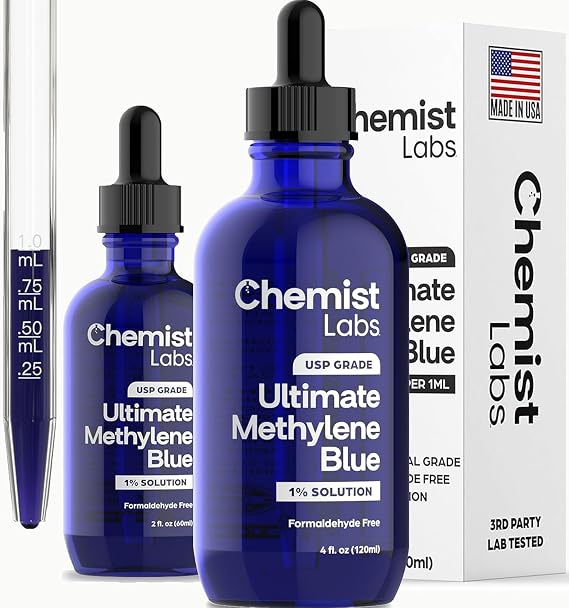 Pharmaceutical Grade Methylene Blue Liquid - 180 Days Supply (6 Months)