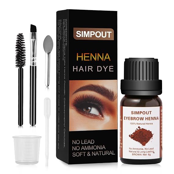 Purely Natural Henna Hair Powder 6 grams, Professional Hair Spot Color Kit, DIY Hair Kit at Home and Salon, Easy to Use(Brown 01)