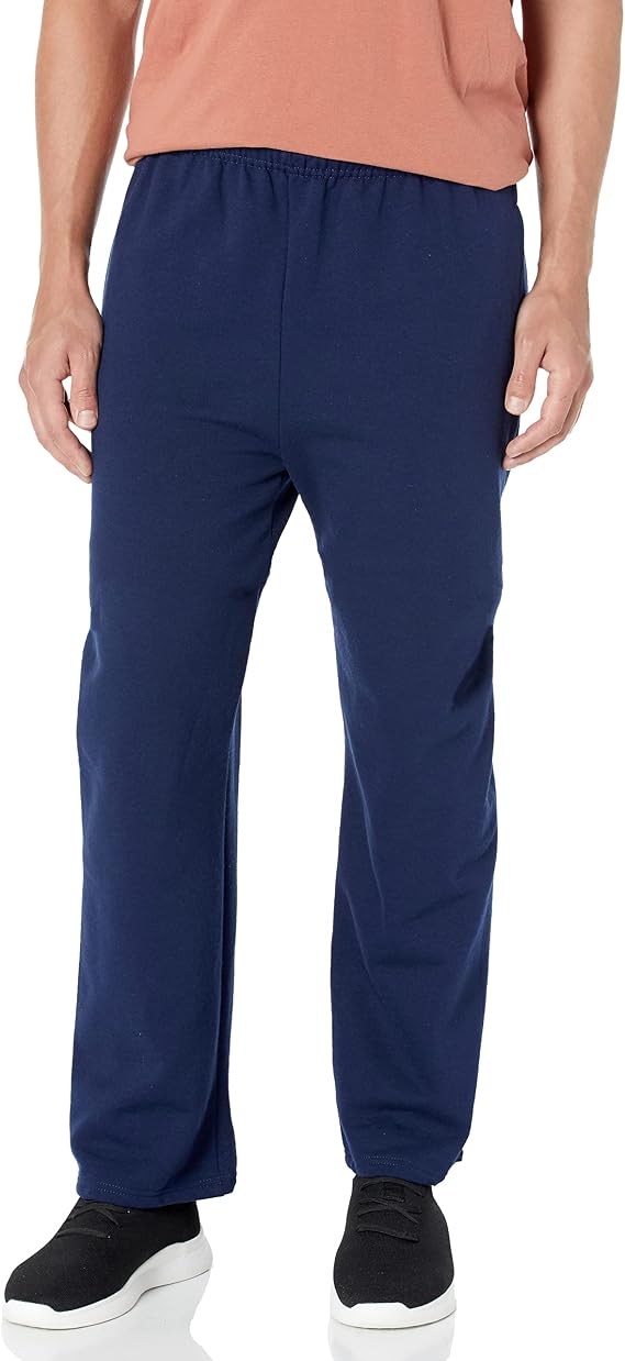 Jerzees Men's NuBlend Fleece Open Bottom Sweatpants with Pockets, Relaxed Fit, Cotton Blend